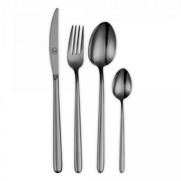Набор столовых приборов на 6 персон Stiletto Total Black, 24 предмета, нержавеющая сталь, цвет черный, Broggi, Италия, 1134200D05 - изобр. 7