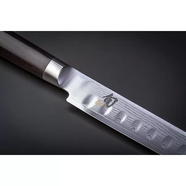 Нож кухонный для тонкой нарезки Hollow-Ground Sujihiki длина лезвия 24,1 см, сталь VG-MAX в обкладках из дамаска, Kai, Япония, DM-0720 - изобр. 10