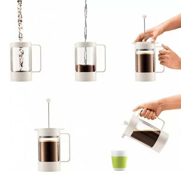 Кофейник с прессом Bean 350 мл, стекло, цвет белый, Bodum, Швейцария, 11375-913 - изобр. 9