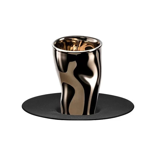 Стакан для эспрессо с блюдцем Unik 100 мл, в подарочной тубе, материал хрусталь, платиновый, Eisch, Германия, 30013211 - изобр. 8