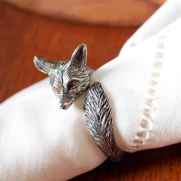 Набор из 2 колец для салфеток "Лиса", диаметр 5 см, олово, Vagabond House, США, VAG-B115O-1-2 - изобр. 9