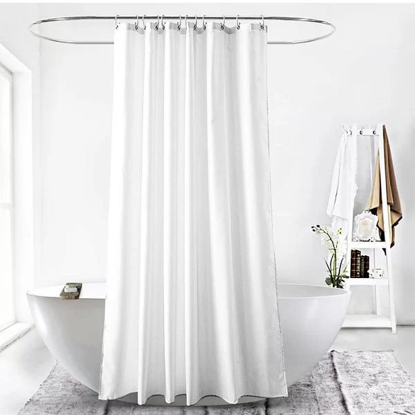 Шторка для ванной комнаты Modesty 200х200 см, полиэстер, цвет белый, Carnation Home Fashions, США, DES200W - изобр. 8