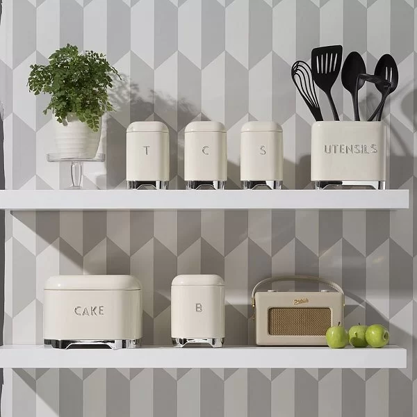 Емкость для хранения сахара Lovello Retro 11,5x11,5x19 см, металл, цвет кремовый, Kitchen Craft, Великобритания, LOVSUGARCRE - изобр. 8