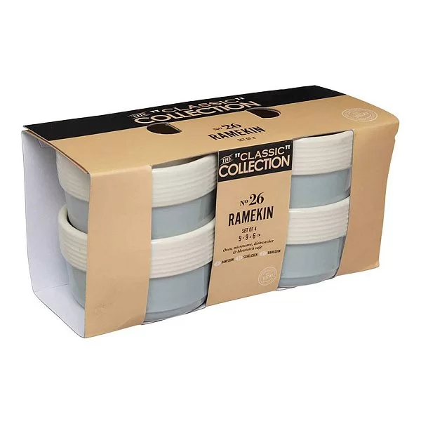 Набор из 4-х рамекинов Classic Collection 9x6 см, керамика, цвет голубой, Kitchen Craft, Великобритания, TPCSRAM4PC - изобр. 8
