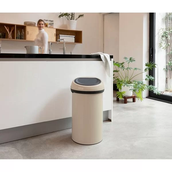 Мусорный бак Touch Bin, объем 60 л, 71х40 см, нержавеющая сталь, цвет бежевый, Brabantia, Бельгия, 200762 - изобр. 8