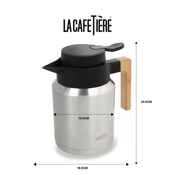 Термокувшин с двойными стенками La Cafetière 1,2 л, нержавеющая сталь, Kitchen Craft, Великобритания, LCDWJUG1200 - изобр. 10