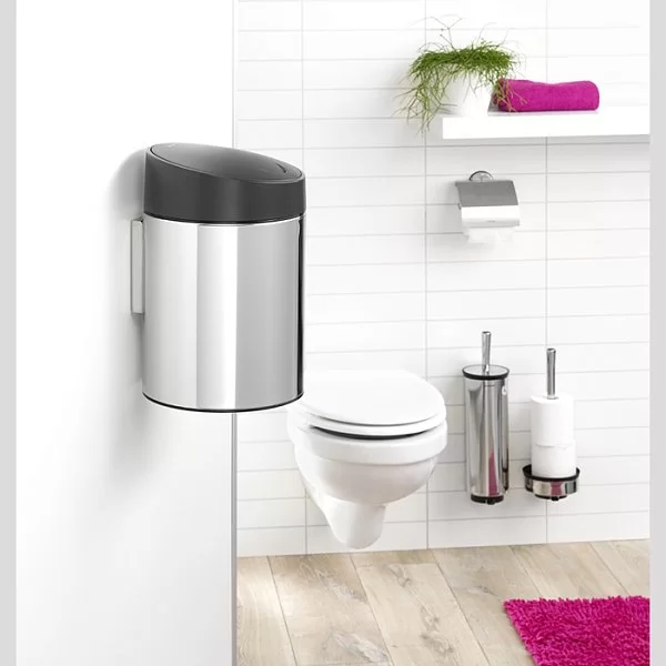Мусорный бак настенный Slide Bin, 5л, полированная сталь, Brabantia, 397127 - изобр. 12