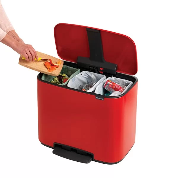 Мусорный бак 3 секции Pedal Bin Bo, 3x11л, пламенно-красный, Brabantia, 121029 - изобр. 14