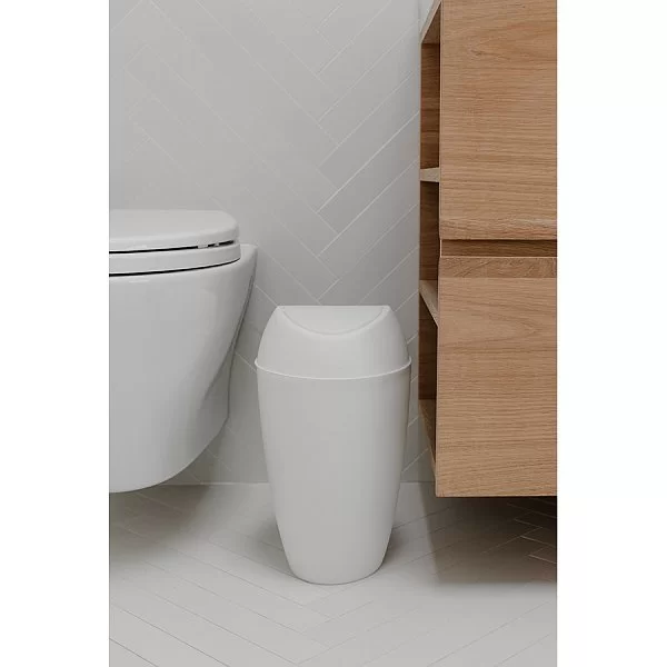 Корзина для мусора с крышкой Twirla 9 л, 22x36x26 см, материал полипропилен, цвет белый, Umbra, Канада, 1012978-661 - изобр. 8