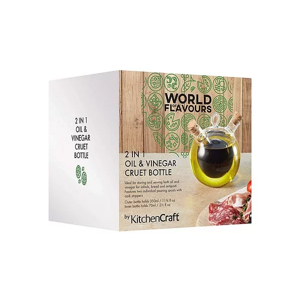 Емкость для масла и уксуса World of Flavours Italian объем 0,7 л, стекло, Kitchen Craft, Великобритания, WFITCRUET - изобр. 9