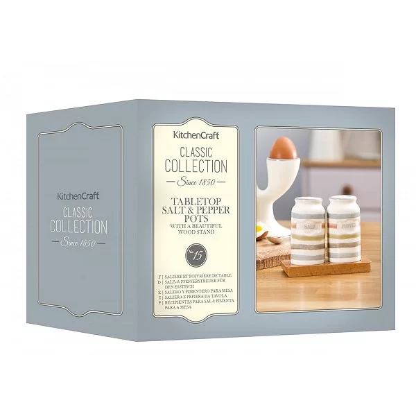 Набор из солонки и перечницы Classic Collection 9x9x12 см, материал керамика, Kitchen Craft, Великобритания, KCCCSNP - изобр. 10