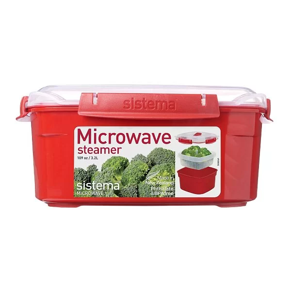 Контейнер пищевой MICROWAVE 24х24х11 см, материал пластик, цвет красный, Sistema, Новая Зеландия, SI1103 - изобр. 7