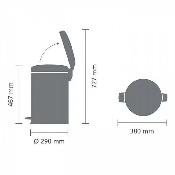 Мусорный бак с педалью NewIcon, 20л, желтая маргаритка, Brabantia, 113963 - изобр. 12