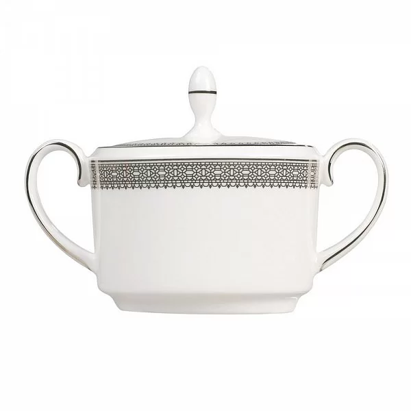 Сахарница с крышкой Vera Wang Lace Platinum 15x8x10 см, материал фарфор, цвет белый, Wedgwood, Великобритания, 50127205614 - изобр. 7