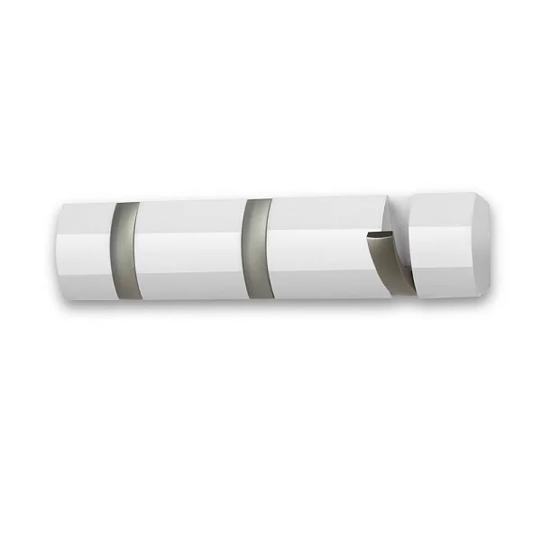 Вешалка настенная горизонтальная 3 крючка Flip 30,5х7х3 см, цвет белый, материал дерево + металл, Umbra, Канада, 318853-660 - изобр. 7