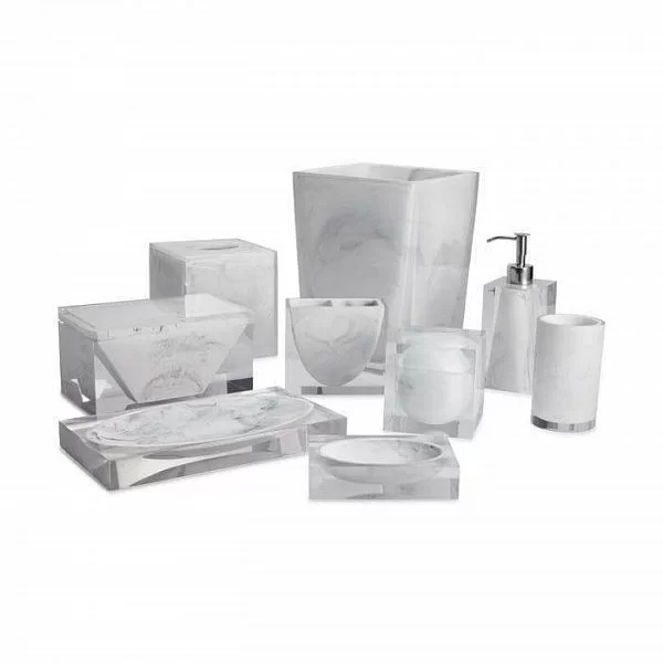 Стакан для зубных щеток Ducale White 12х6х10,5 см, полистоун, Kassatex, США, ADE-TBH-WB - изобр. 9