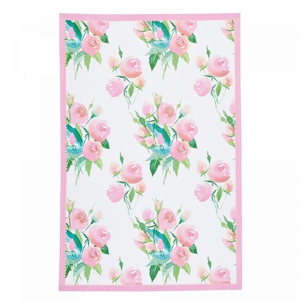 Набор из 2-х полотенец ROSE 90x70 см, текстиль, цвет белый + розовый, Kitchen Craft, Великобритания, KCROSETTPK2 - изобр. 8