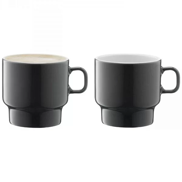 Набор из 2-х чашек для кофе Utility объем 280 мл, выдувное стекло, цвет черный, LSA International, Великобритания, P276-10-523 - изобр. 7