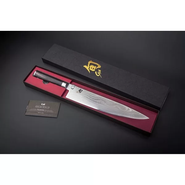 Нож кухонный поварской Gyuto длина лезвия 26,7 см, сталь VG-MAX в обкладках из дамаска, Kai, Япония, DM-0707 - изобр. 16