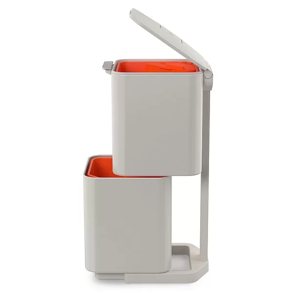 Контейнер для мусора с двумя баками Totem Compact 40 л, 37х76х30 см, низкоуглеродистая сталь, цвет белый, Joseph Joseph, Великобритания, 30064 - изобр. 10