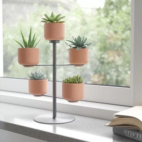 Подставка для цветов Terrapotta с горшками, высота 27 см, металл + керамика, Umbra, Канада, 1015664-624 - изобр. 8