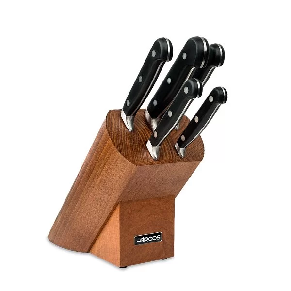 Набор из 5 кухонных ножей в деревянной подставке, нержавеющая сталь Nitrum, Arcos, Испания, 227000 - изобр. 7