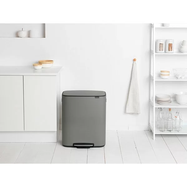 Мусорный бак двухсекционный Bo Pedal Bin 2x30л, нержавеющая сталь, цвет серый, Brabantia, Бельгия, 211485 - изобр. 8