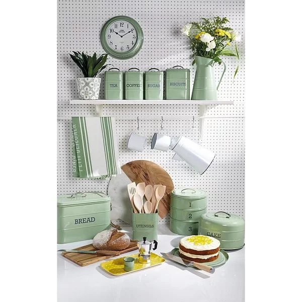 Емкость для хранения сахара Living Nostalgia 11x11x17 см, металл, цвет зеленый, Kitchen Craft, Великобритания, LNSUGARGRN - изобр. 8