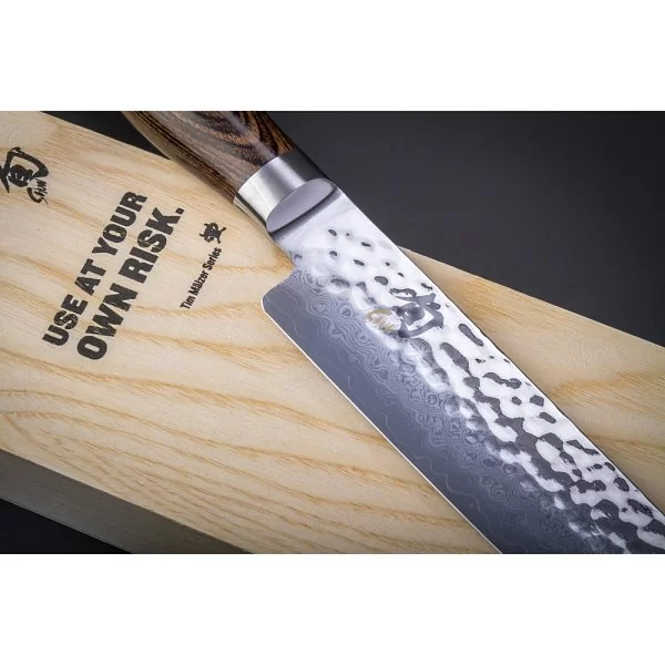 Нож кухонный для тонкой нарезки Sujihiki длина лезвия 24 см, сталь VG-MAX в обкладках из дамаска, Kai, Япония, KAI-TDM-1704 - изобр. 10