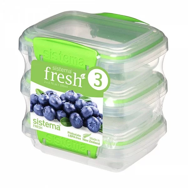 Набор из 3-х пищевых контейнеров FRESH 11,5х9х12 см, материал пластик, цвет зеленый, Sistema, Новая Зеландия, SI951523 - изобр. 7