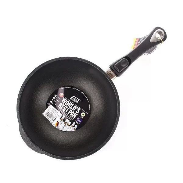 Сковорода-вок 26 см с антипригарным покрытием 1,5л, НЕиндукционный, съемная ручка, AMT Gastroguss, AMT1126S - изобр. 8