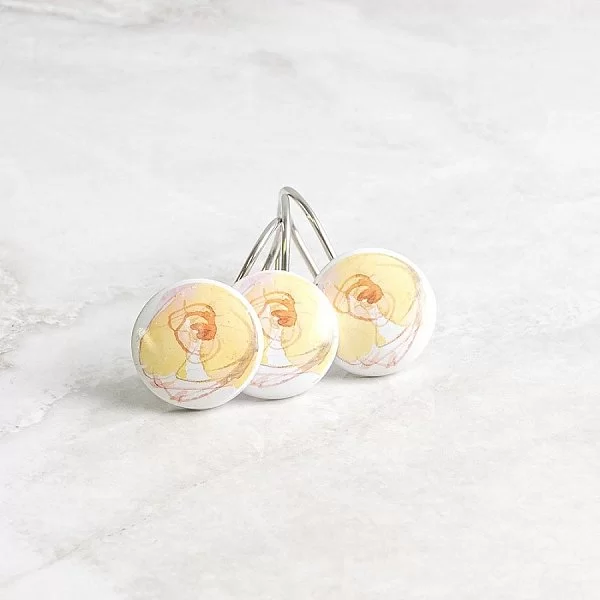 Набор из 12 крючков для шторки Blush&Blooming 4х7 см, металл + полистоун, Creative Bath, США, BLU83MULT - изобр. 9