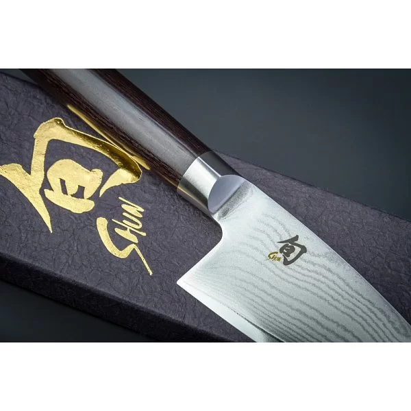 Нож кухонный поварской Wide Gyuto длина лезвия 11 см, сталь VG-MAX в обкладках из дамаска, Kai, Япония, DM-0746 - изобр. 9