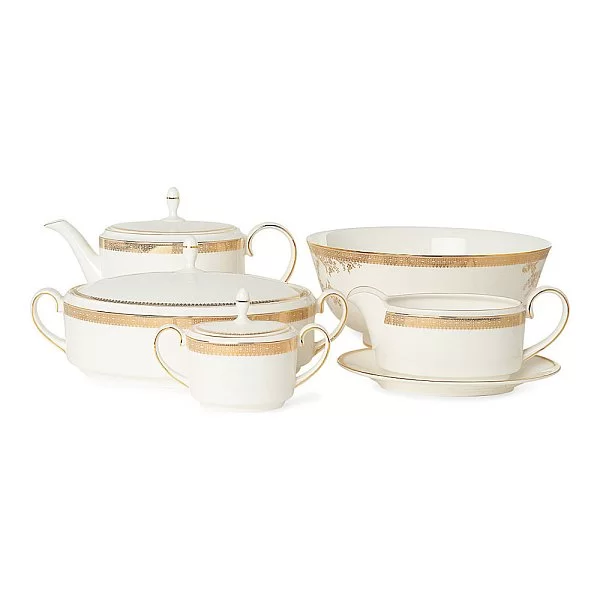 Салатник Vera Wang Lace Gold 25x11,5 см, материал фарфор, цвет белый Wedgwood, Великобритания, 50146906220 - изобр. 8